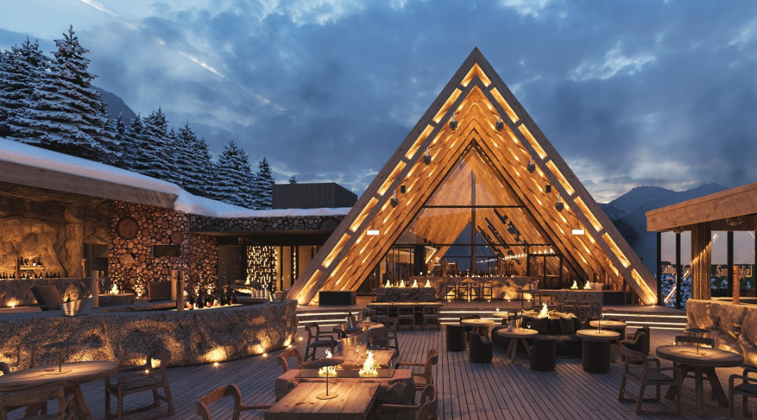 Nesta imagem, é possível observar o icónico restaurante L´Abarset em Grandvalira.